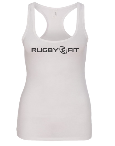 RugbyFit Ladies Racerback Tank (White)
